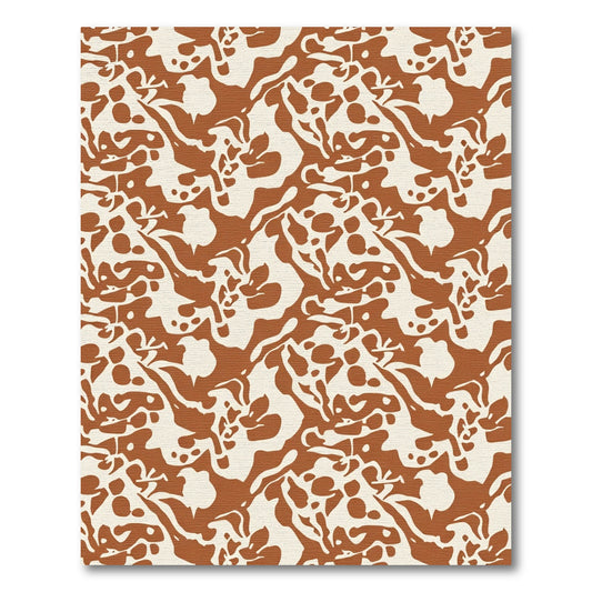 Rustic Ochre Organic Abstract Flow Rug