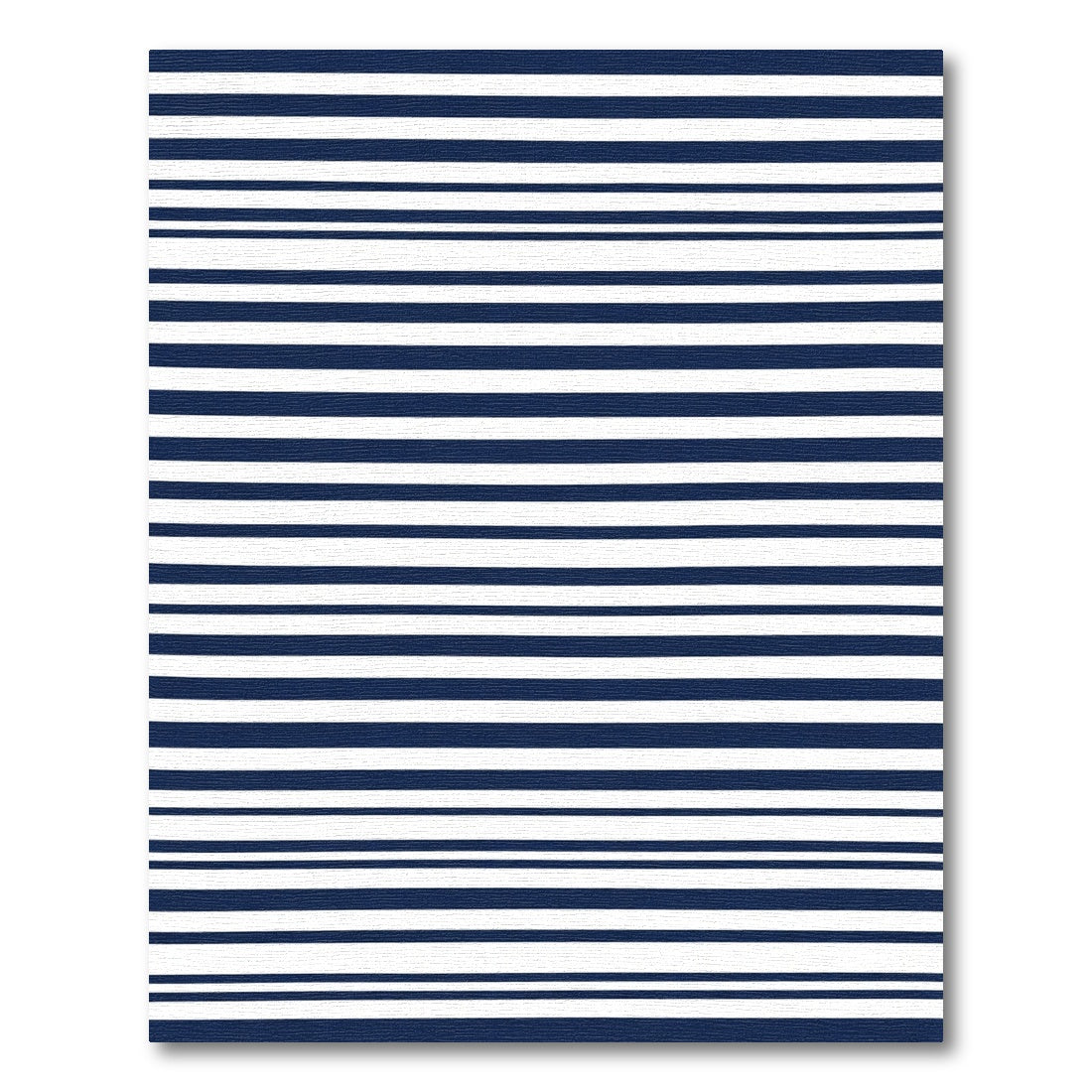 Navy White Uneven Stripe Rug