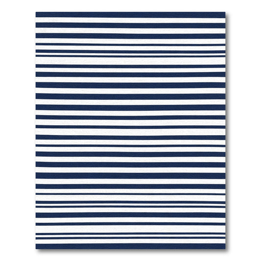 Navy White Uneven Stripe Rug