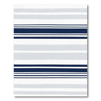 Classic Blue Gray White Stripes Rug