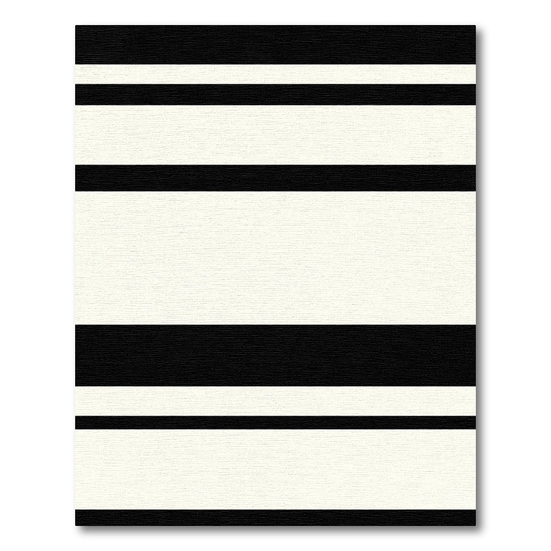 Bold Black Cream Stripe Rug