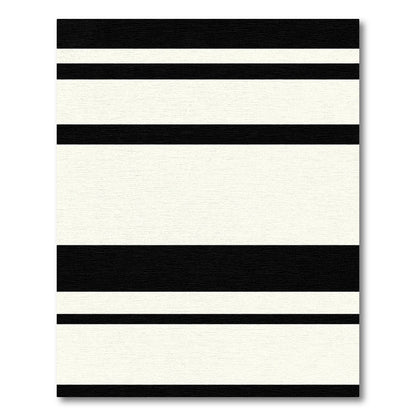 Bold Black Cream Stripe Rug