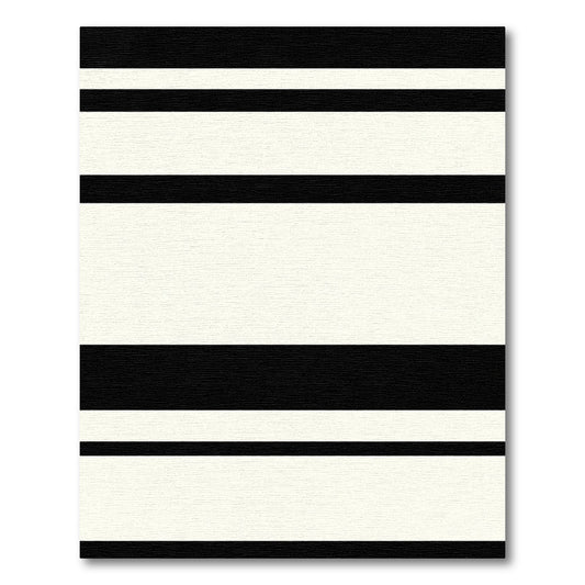 Bold Black Cream Stripe Rug