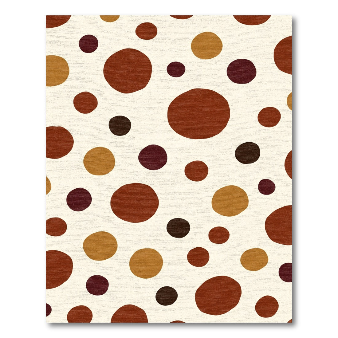 Terracotta Brown Polka Dot Roundel Rug