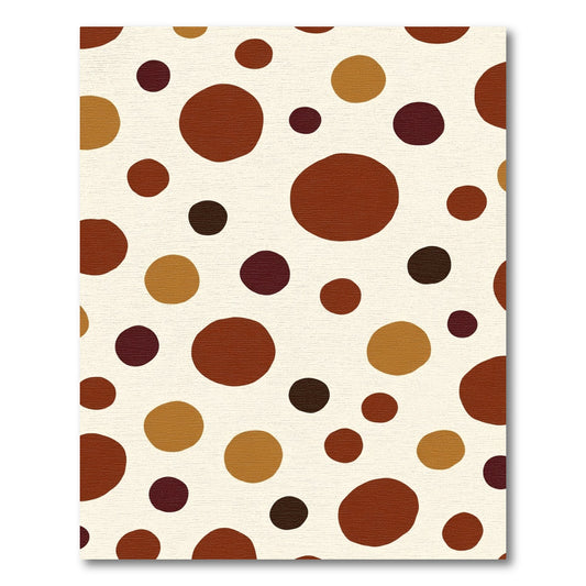 Terracotta Brown Polka Dot Roundel Rug