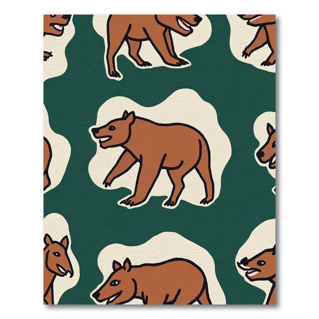 Wandering Brown Bear Forest Trail Rug