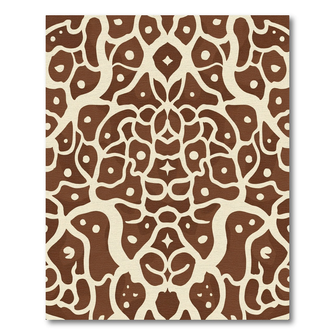 Brown Cream Organic Mandala Rug