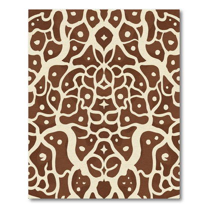 Brown Cream Organic Mandala Rug