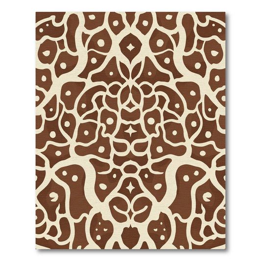 Brown Cream Organic Mandala Rug