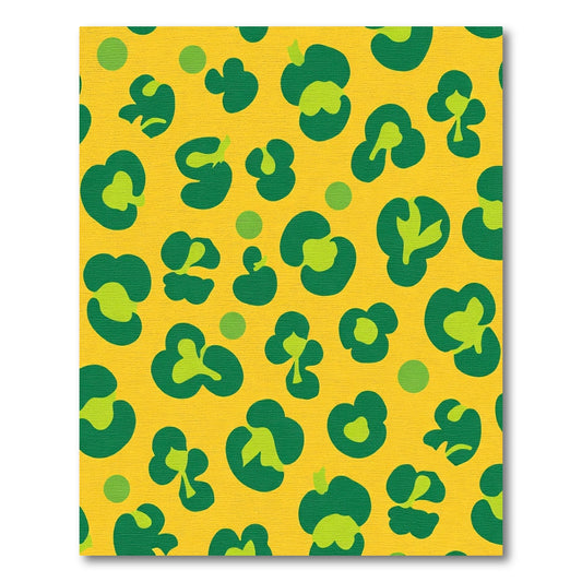 Bold Green Leopard Spots Rug