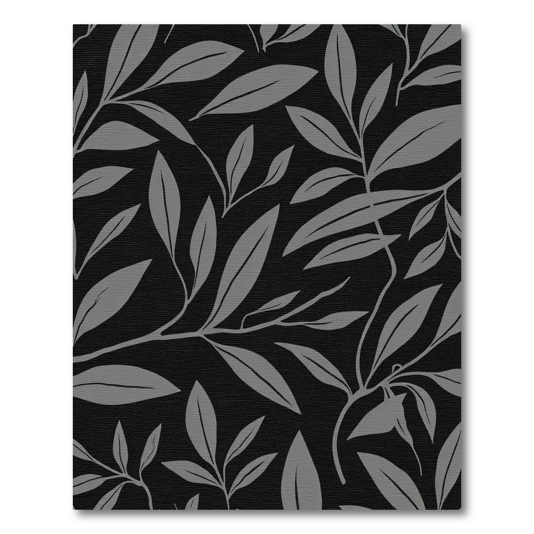 Monochromatic Gray Leafy Branch Pattern Rug
