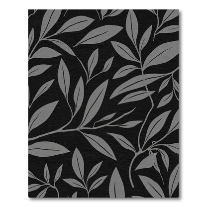 Monochromatic Gray Leafy Branch Pattern Rug