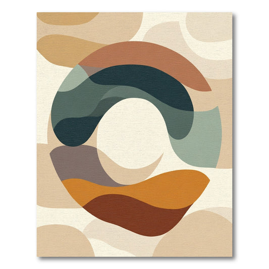 Earthy Abstract Organic Waves Rug