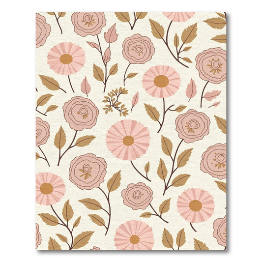 Pink Floral Garden Branches Rug
