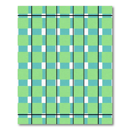 Green Teal Tartan Plaid Squares Rug