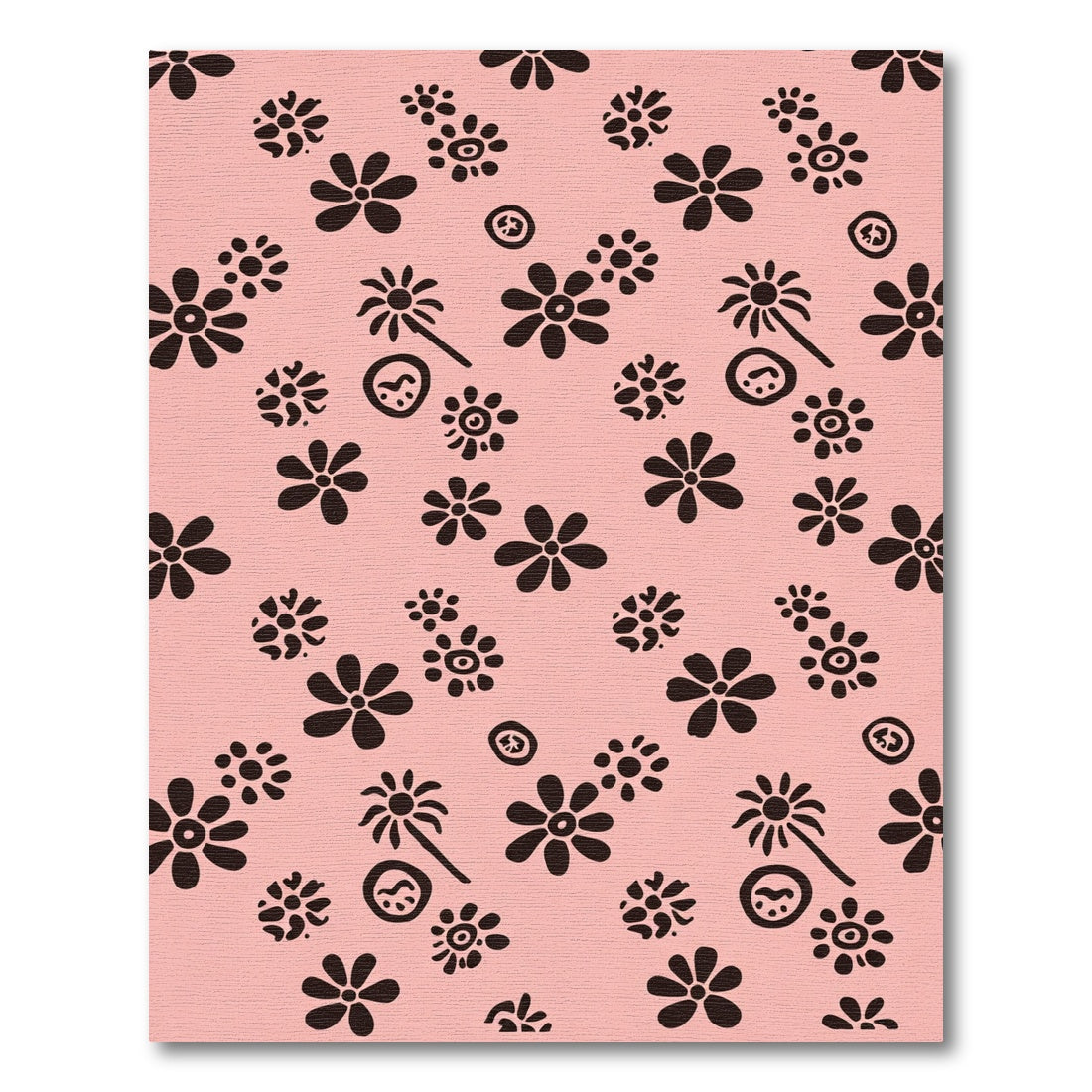 Pink Black Blossom Field Sprinkle Rug