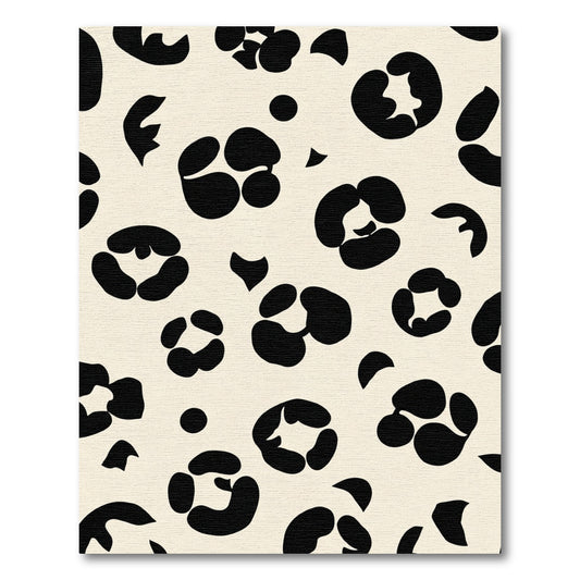Black White Animal Spot Medallion Rug