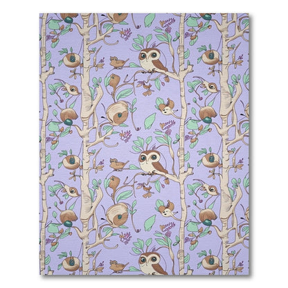 Whimsical Owl Woodland Periwinkle Rug