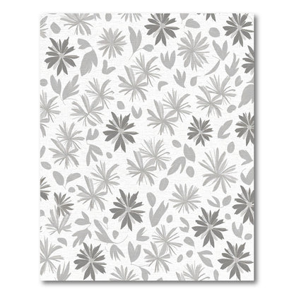 Monochrome Floral Leaf Arrangement Rug