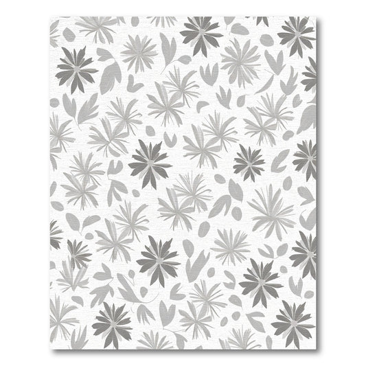 Monochrome Floral Leaf Arrangement Rug