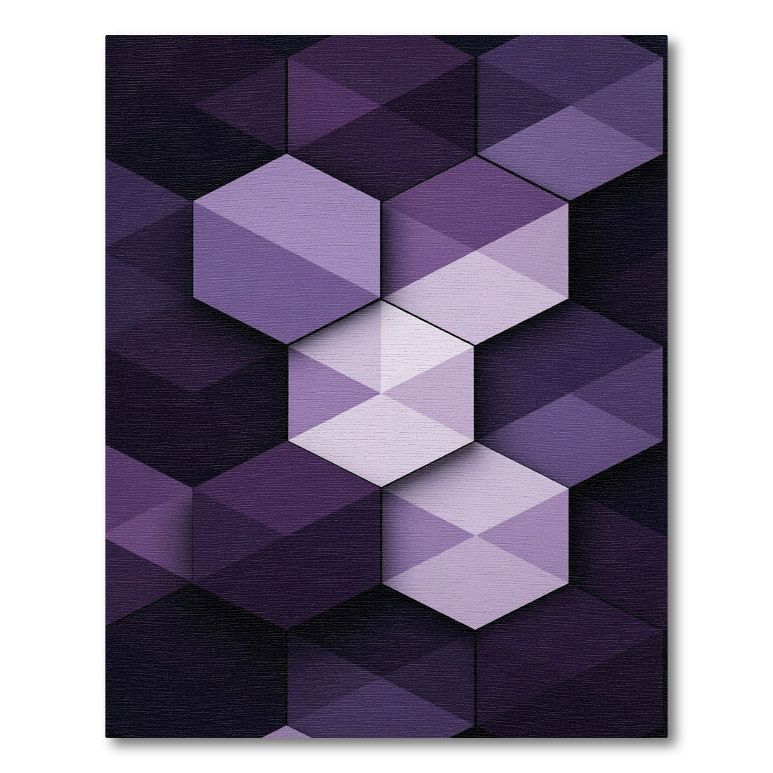 Geometric Purple Hexagon Abstract Art Rug