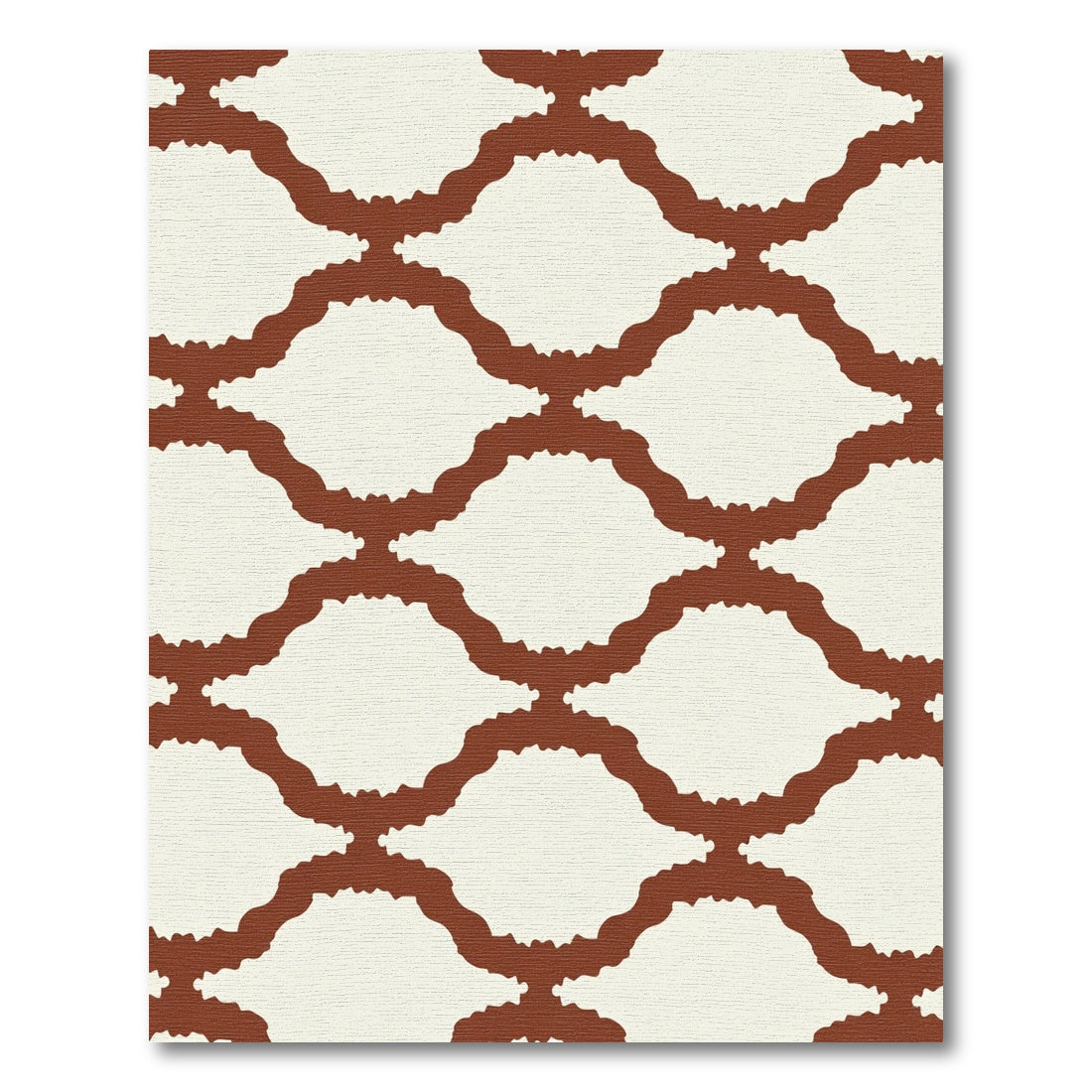 Terracotta Lattice Quilted Pattern Rug