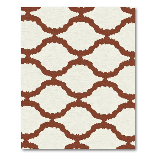 Terracotta Lattice Quilted Pattern Rug
