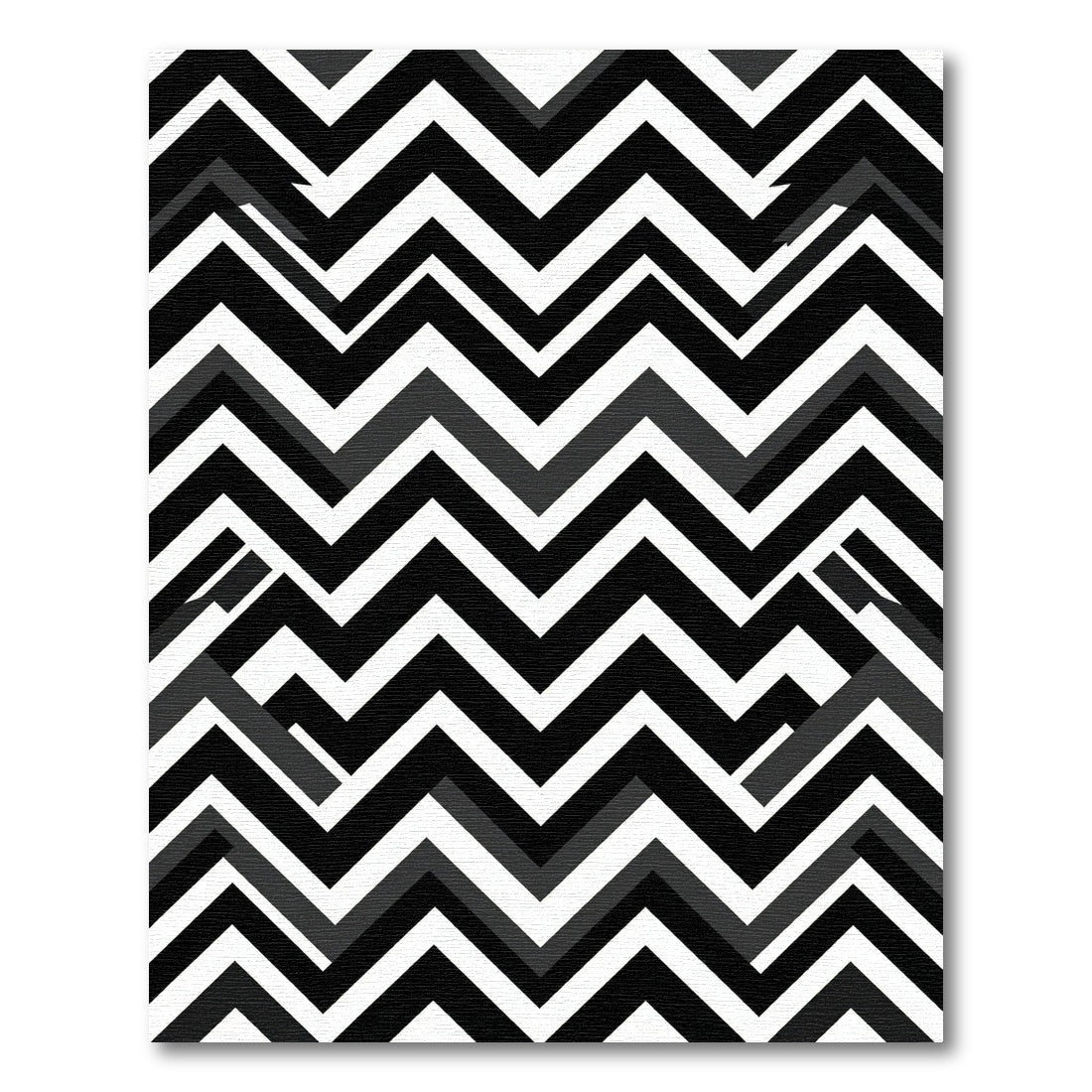 Monochromatic Zigzag Geometric Chevron Rug