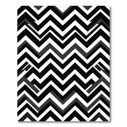 Monochromatic Zigzag Geometric Chevron Rug