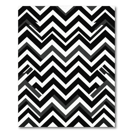 Monochromatic Zigzag Geometric Chevron Rug