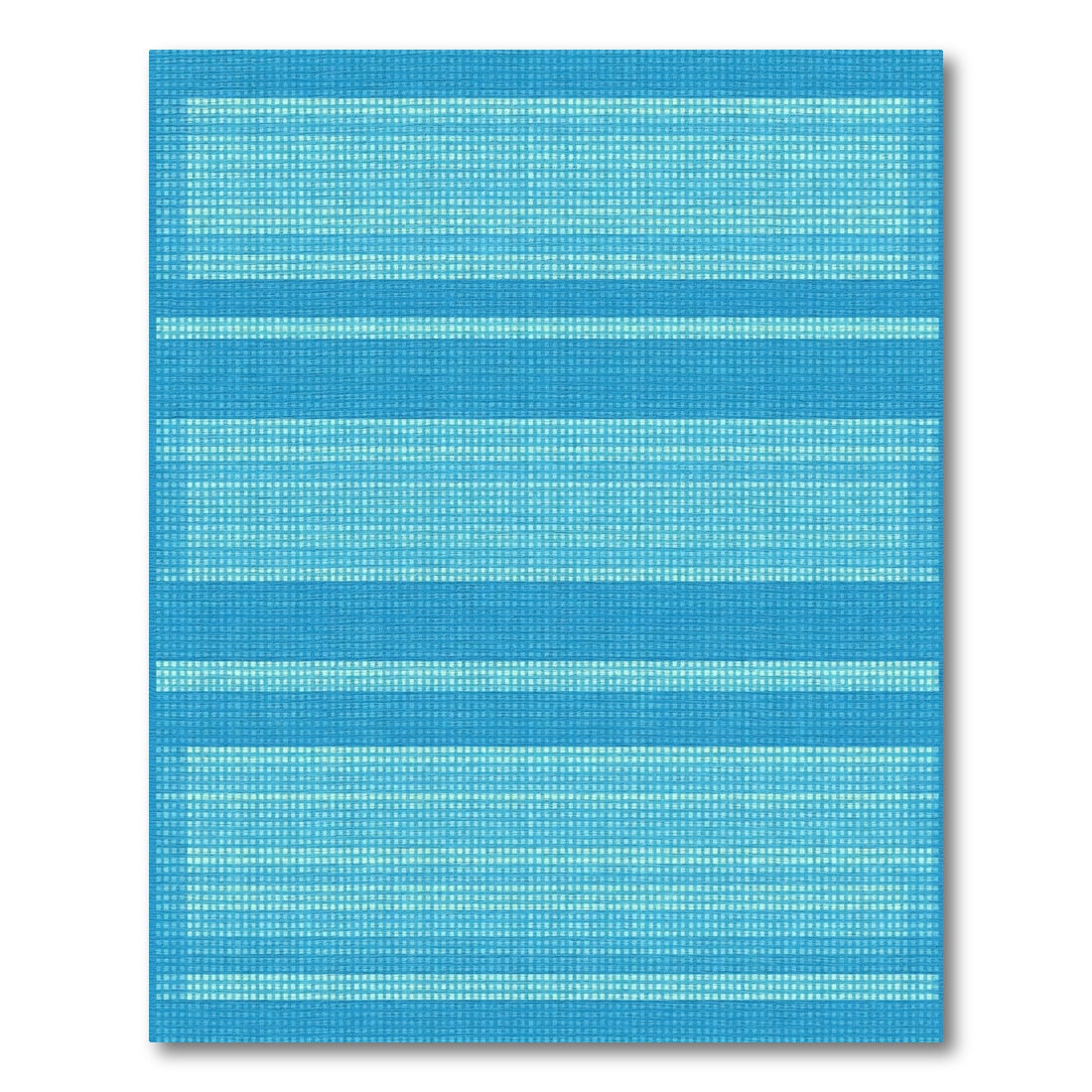 Aqua Blue Muted Striped Rectangles Rug