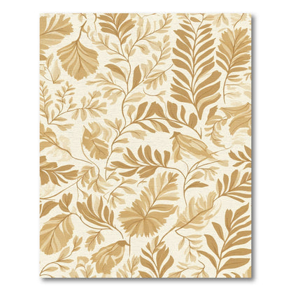 Gold Leaf Branch Botanical Rug