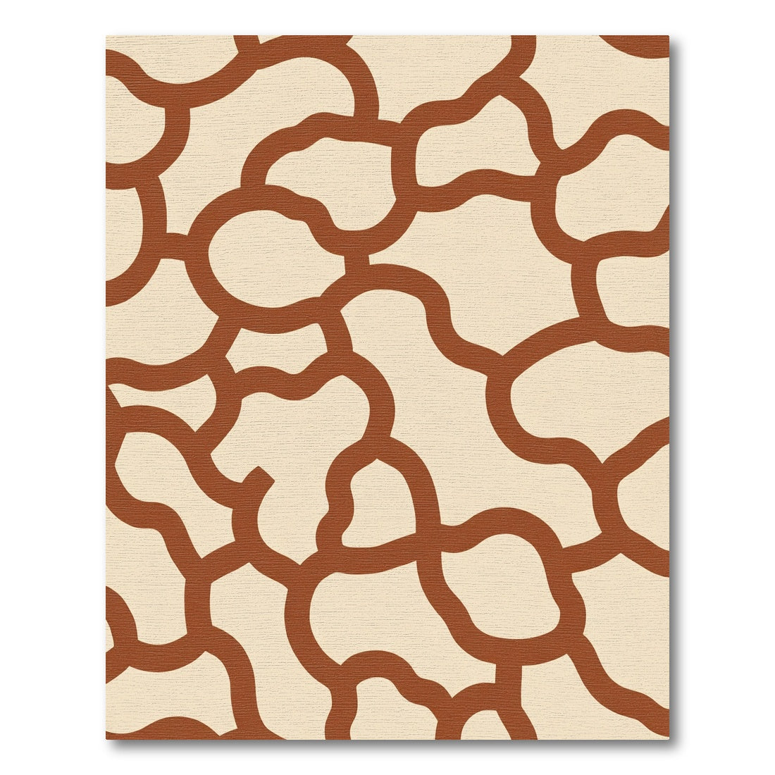 Brown Cream Organic Abstract Links Rug