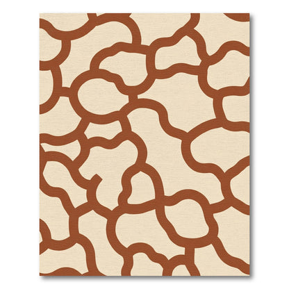 Brown Cream Organic Abstract Links Rug