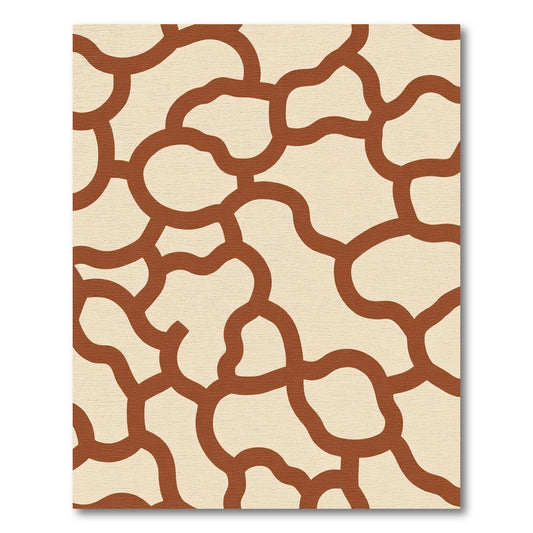 Brown Cream Organic Abstract Links Rug