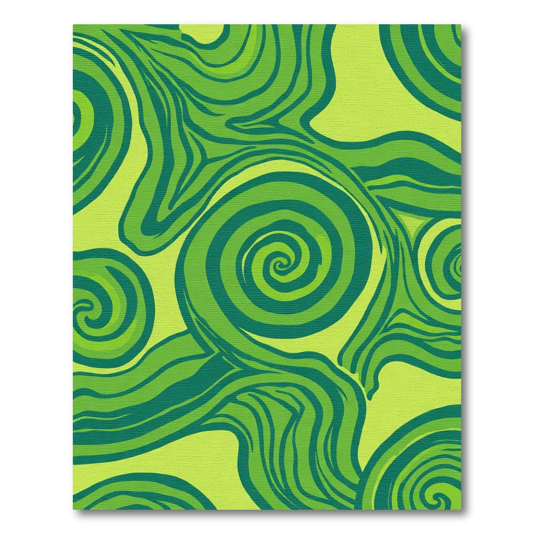 Green Swirls Abstract Wave Rug