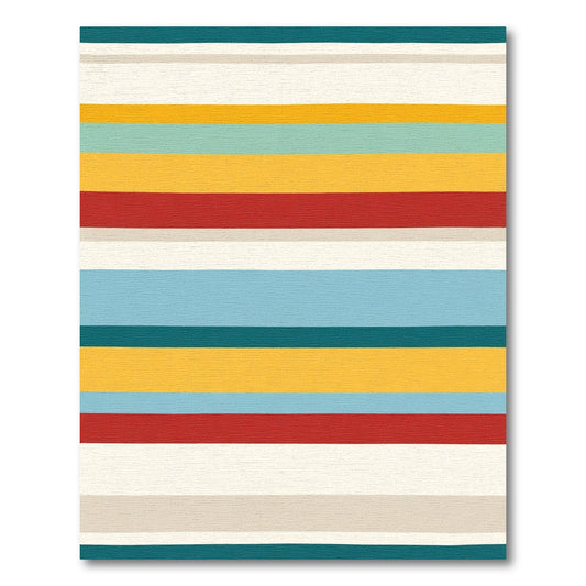 Bold Horizontal Stripe Color Block Rug