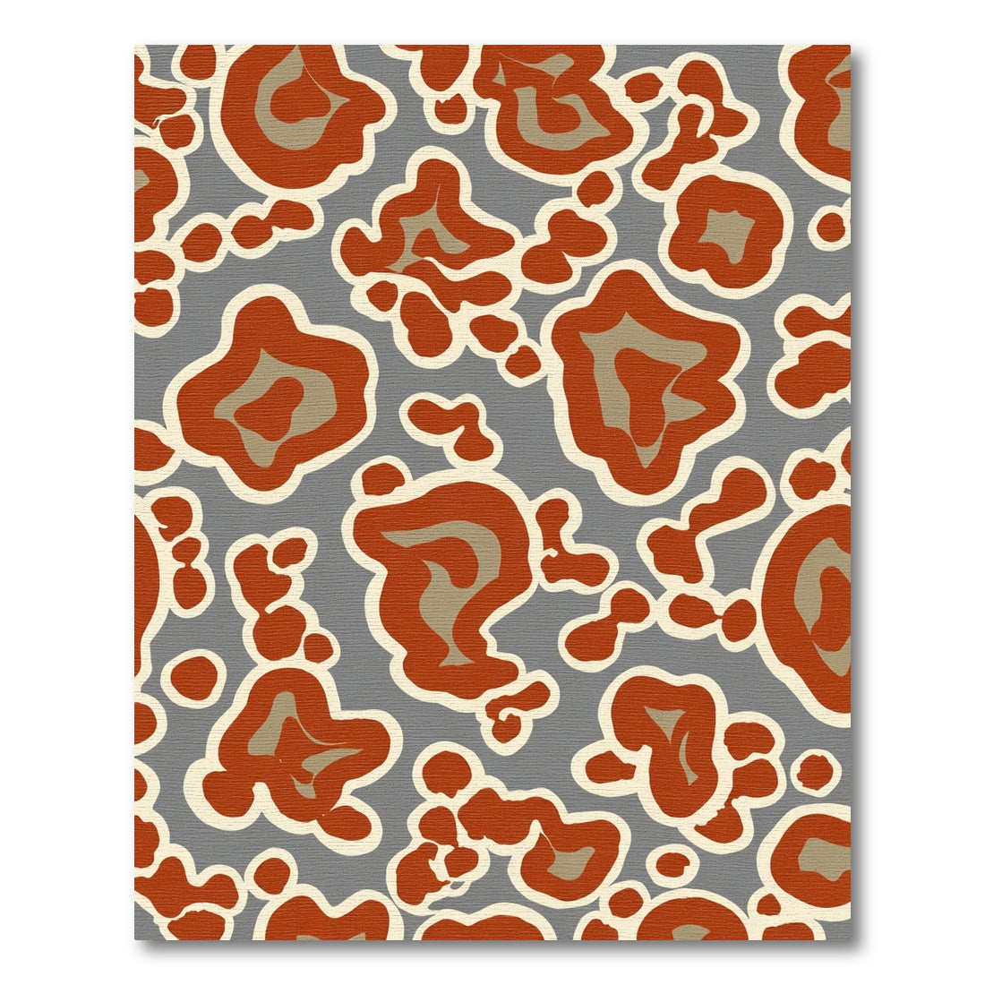 Muted Ochre Blobs Abstract Area Rug