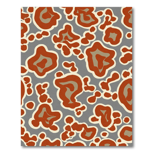 Muted Ochre Blobs Abstract Area Rug