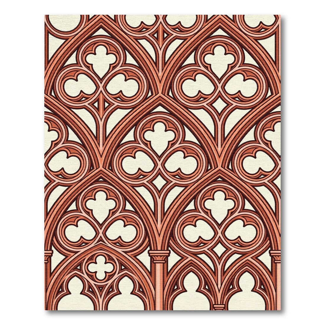 Gothic Rose Quatrefoil Arch Window Rug