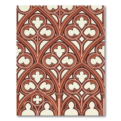 Gothic Rose Quatrefoil Arch Window Rug