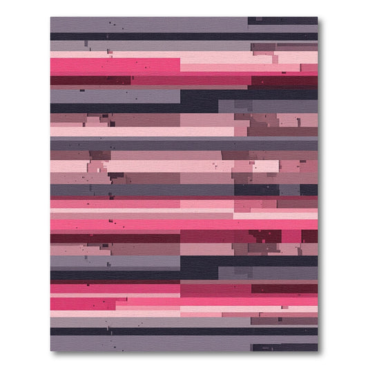 Pink Gray Horizontal Blocks Rug