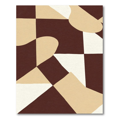 Earthy Abstract Geometric Shapes Rug