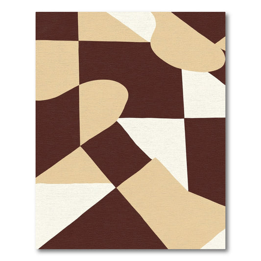 Earthy Abstract Geometric Shapes Rug