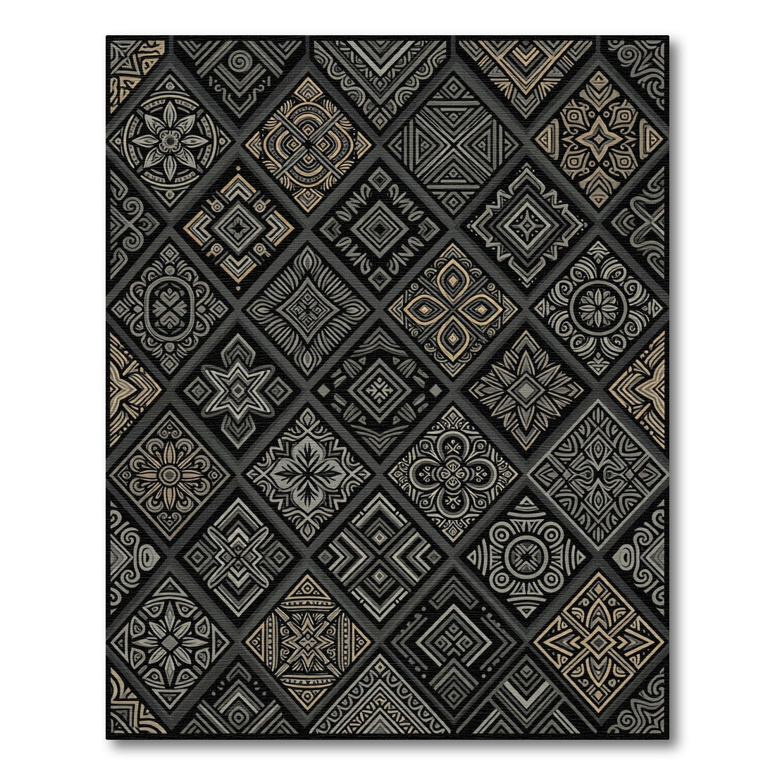 Vintage Geometric Medallion Composite Rug