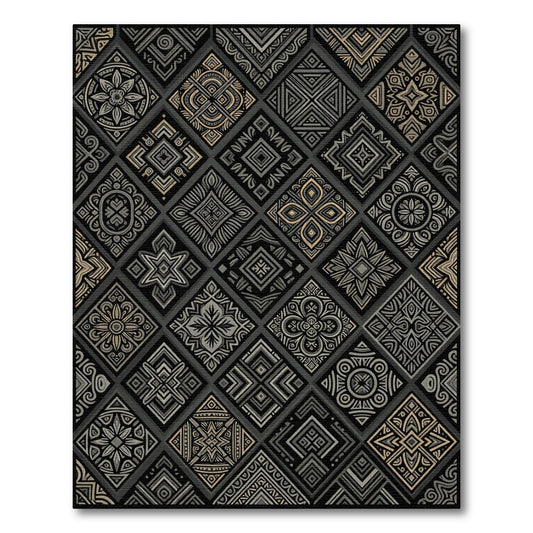 Vintage Geometric Medallion Composite Rug