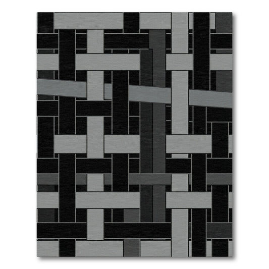 Monochromatic Interlocking Geometric Tape Rug