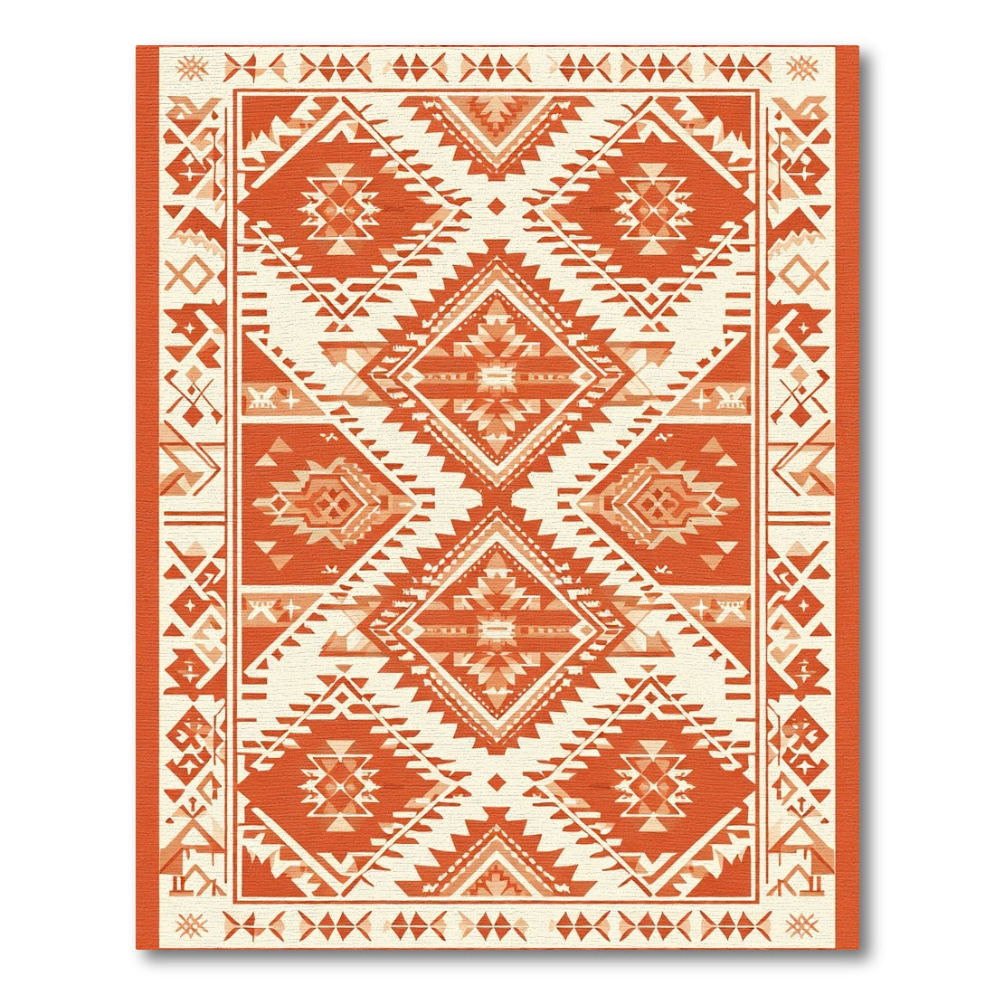 Terracotta Geo Diamond Ethnic Rug