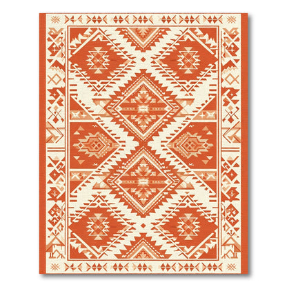 Terracotta Geo Diamond Ethnic Rug