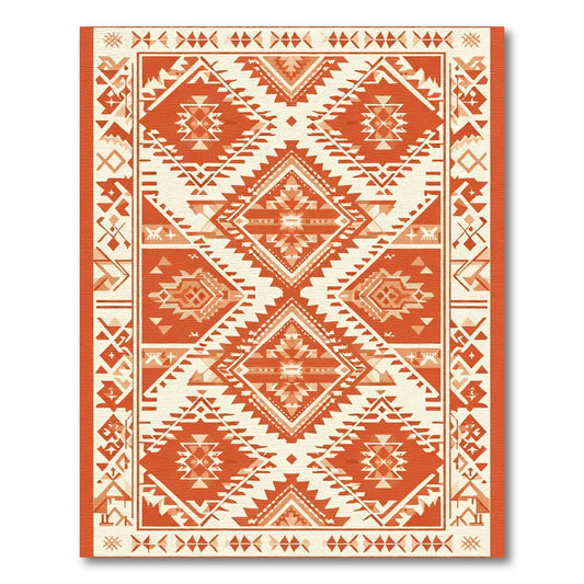 Terracotta Geo Diamond Ethnic Rug